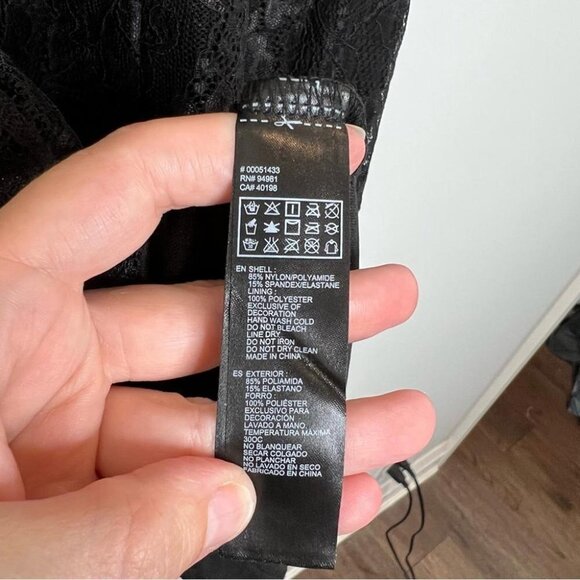 Forever 21 Womens Size Small Black Lace Sheer Sheath Dress Sleeveless Beaded - Picture 9 of 10